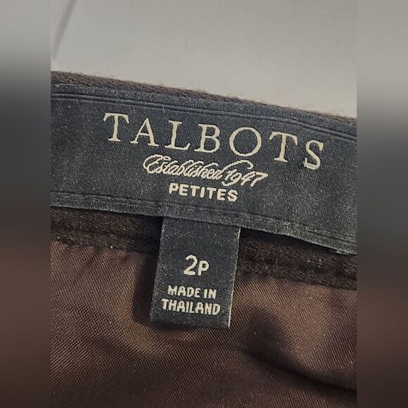Talbots  2P Brown Tweed WOOLBlend Pencil Straight Lined Zipper Women Skirt - Picture 2 of 8